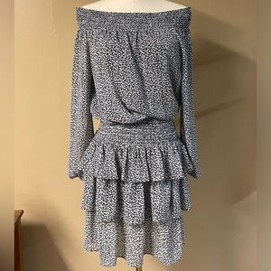 Michael Kors Off the Shoulder Patterned Midi Dress